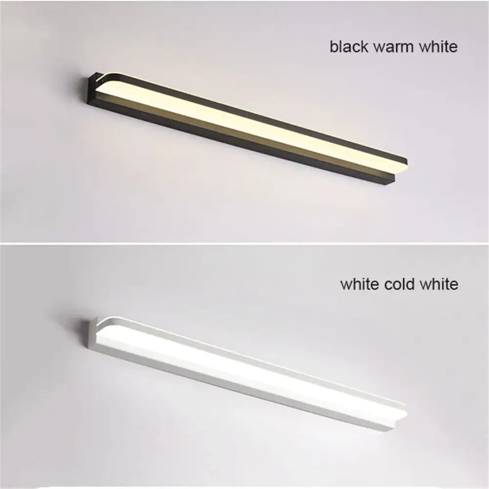 Modern silver & black led vanity light bathroom wall lighting