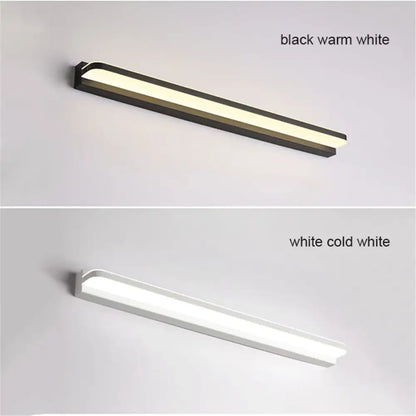 Modern silver & black led vanity light bathroom wall lighting