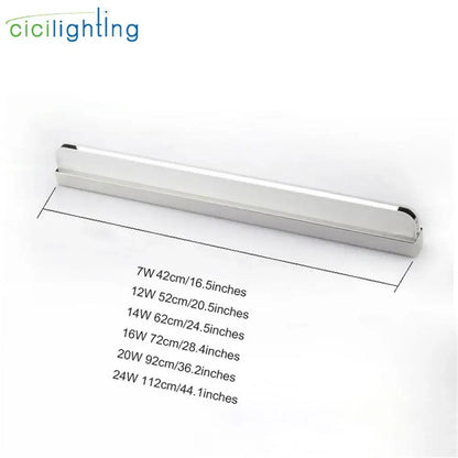 Modern silver & black led vanity light bathroom wall lighting