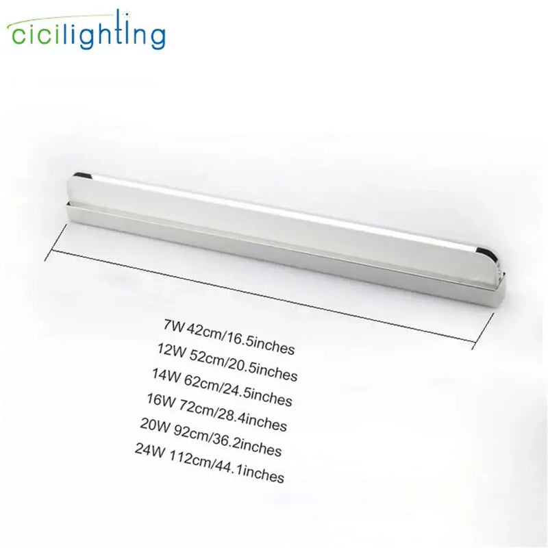 Modern silver & black led vanity light bathroom wall lighting