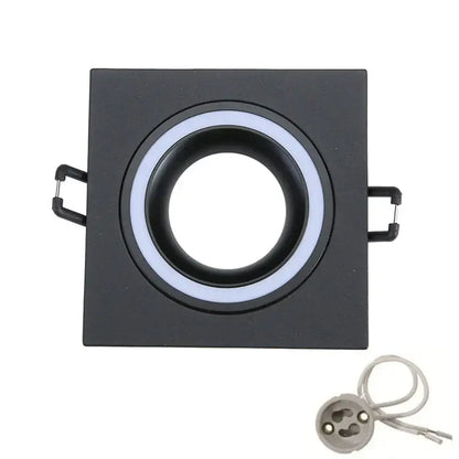 Modern silver & chrome square ceiling downlight frame living room