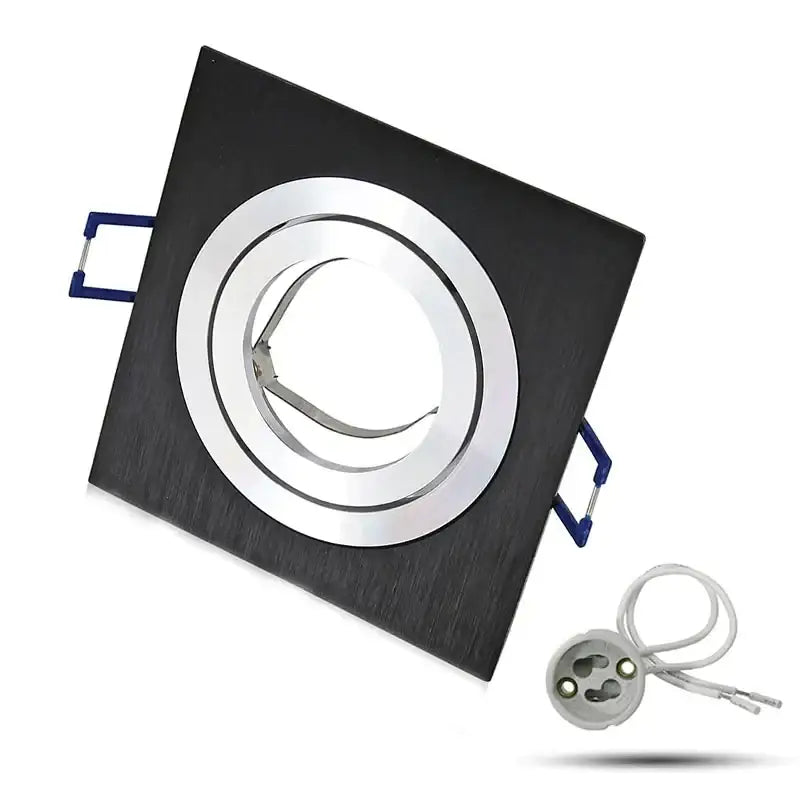 Modern silver & chrome square ceiling downlight frame living room