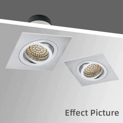 Modern silver & chrome square ceiling downlight frame living room