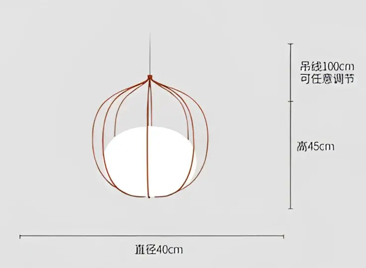 Modern silver & copper birdcage glass ball pendant light dining room