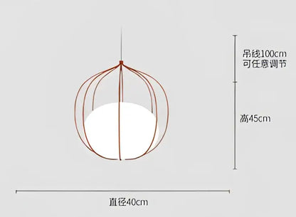 Modern silver & copper birdcage glass ball pendant light dining room