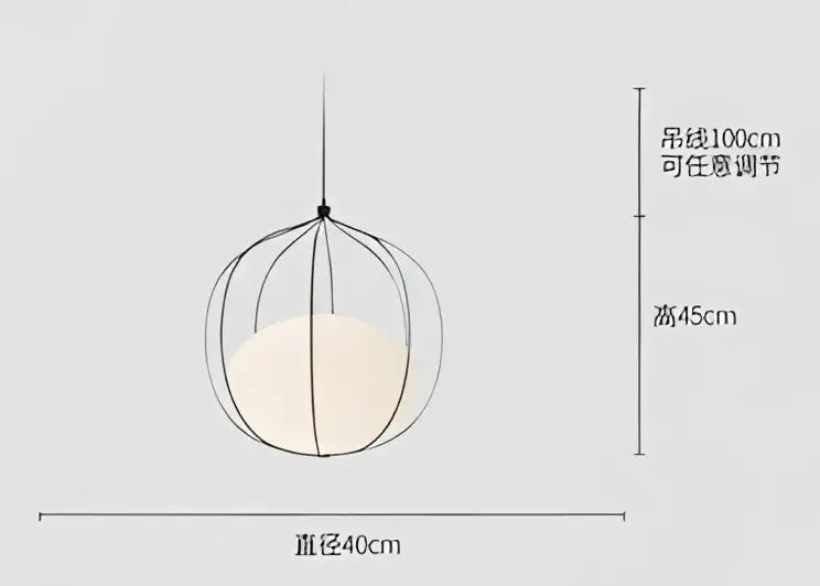Modern silver & copper birdcage pendant light dining room fixture