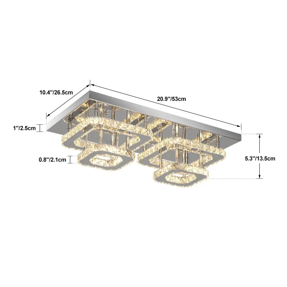 Modern silver crystal ceiling chandelier living room light fixture