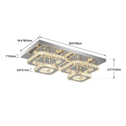 Modern silver crystal ceiling chandelier living room light fixture