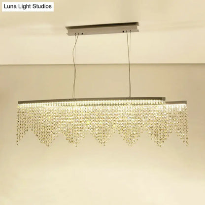 Modern silver crystal island pendant dining room chandelier