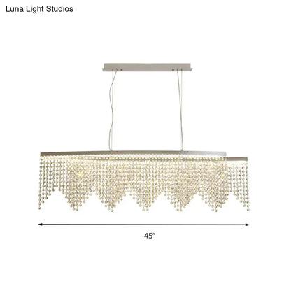 Modern silver crystal island pendant dining room chandelier