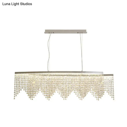 Modern silver crystal island pendant dining room chandelier