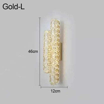 Modern silver crystal led wall lamp bedroom sconce
