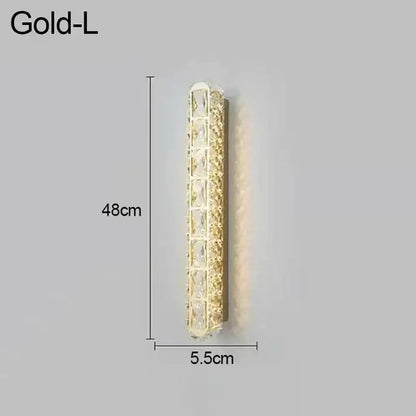 Modern silver crystal led wall lamp bedroom sconce