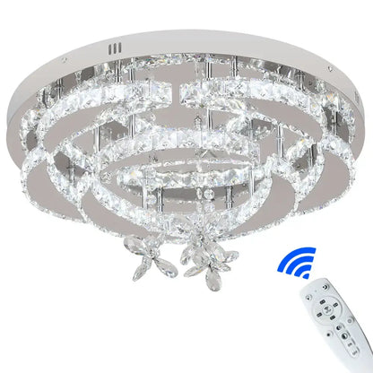 Modern silver crystal raindrop led chandelier living room light