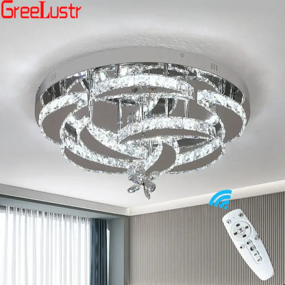 Modern silver crystal raindrop led chandelier living room light