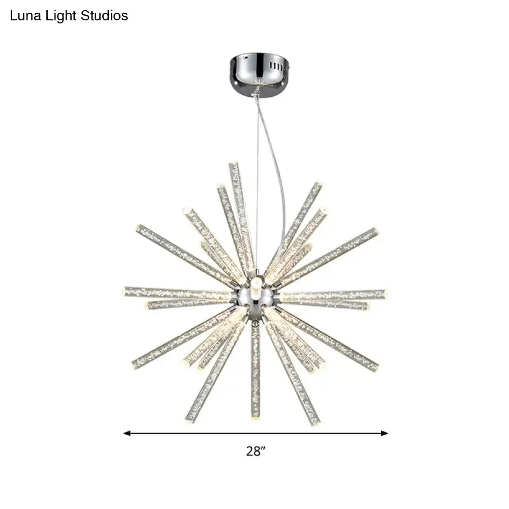 Modern silver crystal starburst chandelier pendant light dining room