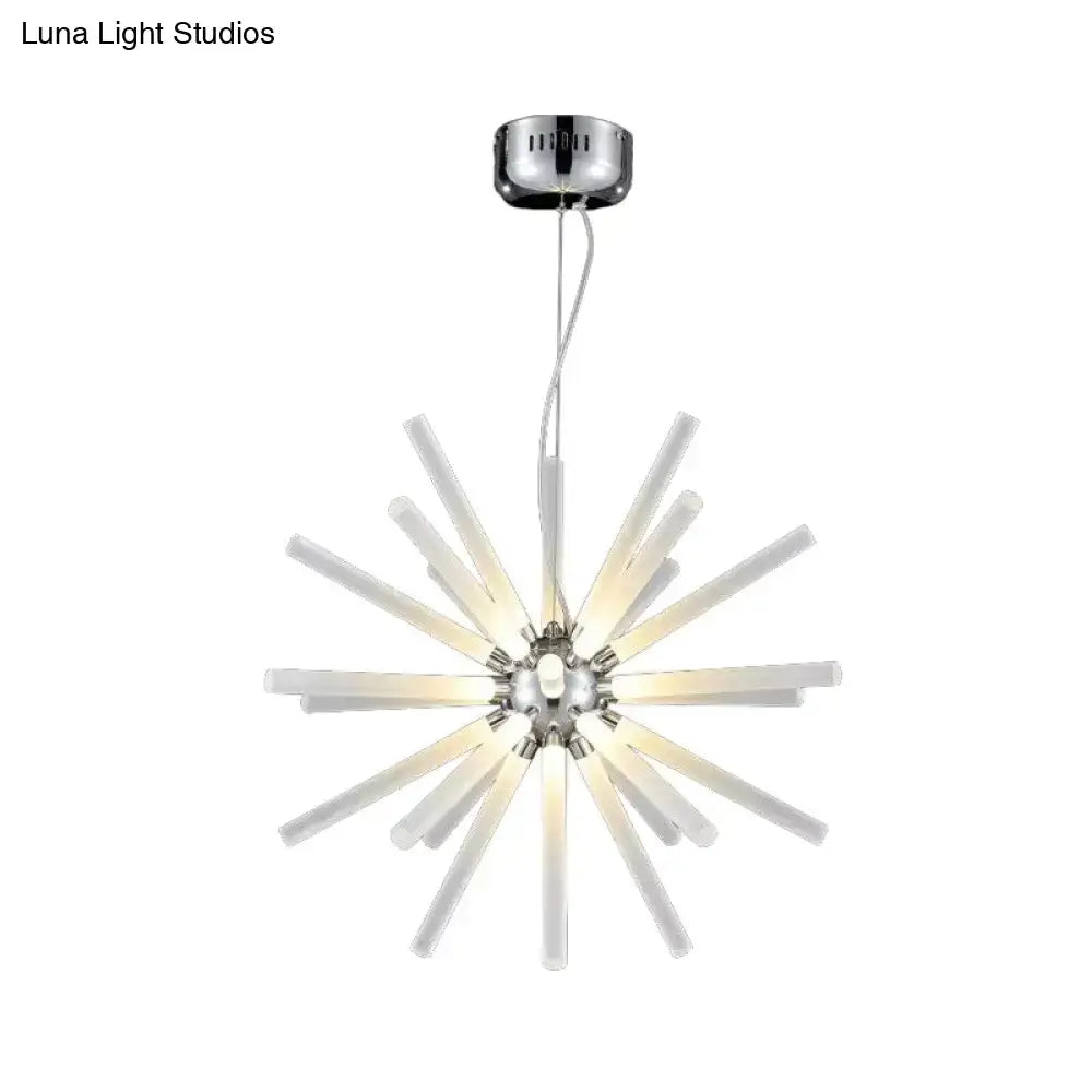 Modern silver crystal starburst chandelier pendant light dining room