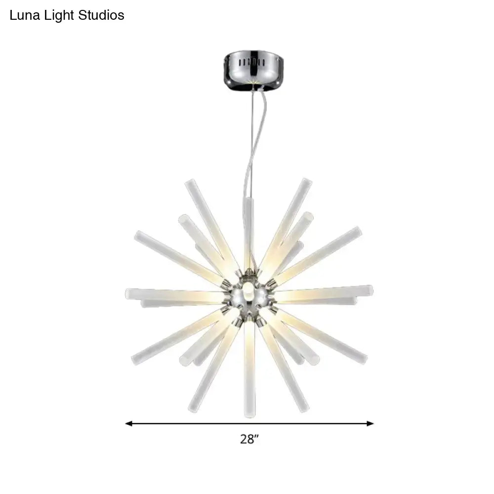 Modern silver crystal starburst chandelier pendant light dining room