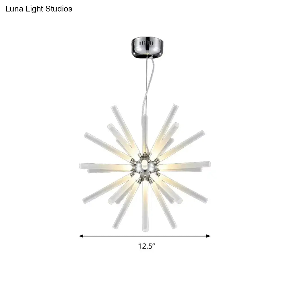 Modern silver crystal starburst chandelier pendant light dining room