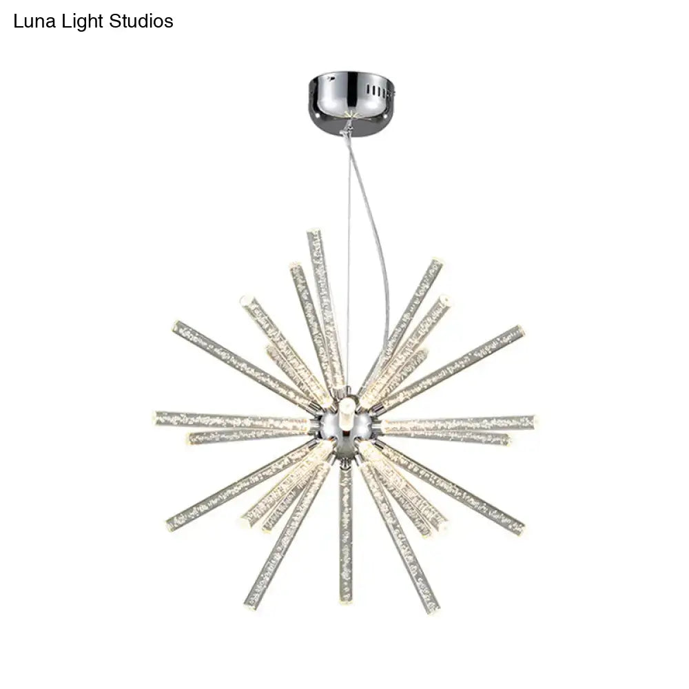 Modern silver crystal starburst chandelier pendant light dining room
