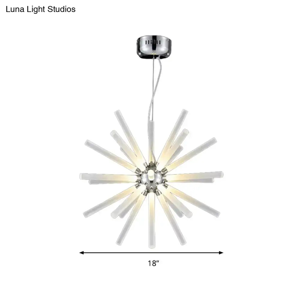 Modern silver crystal starburst chandelier pendant light dining room