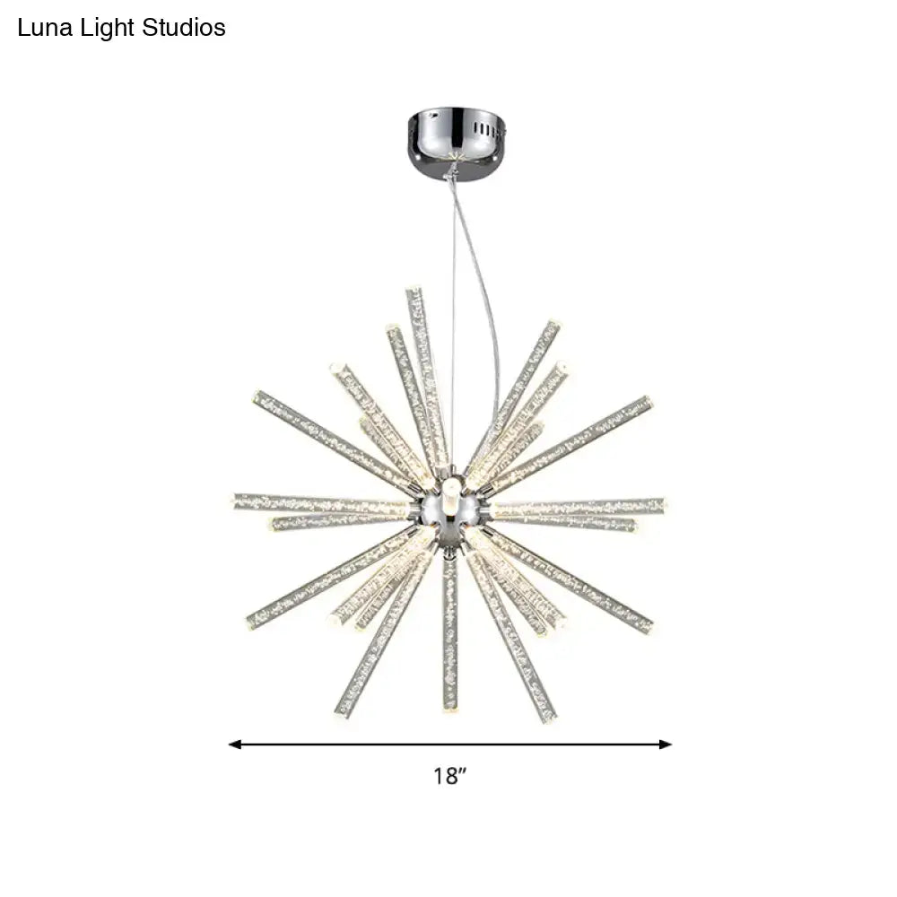 Modern silver crystal starburst chandelier pendant light dining room