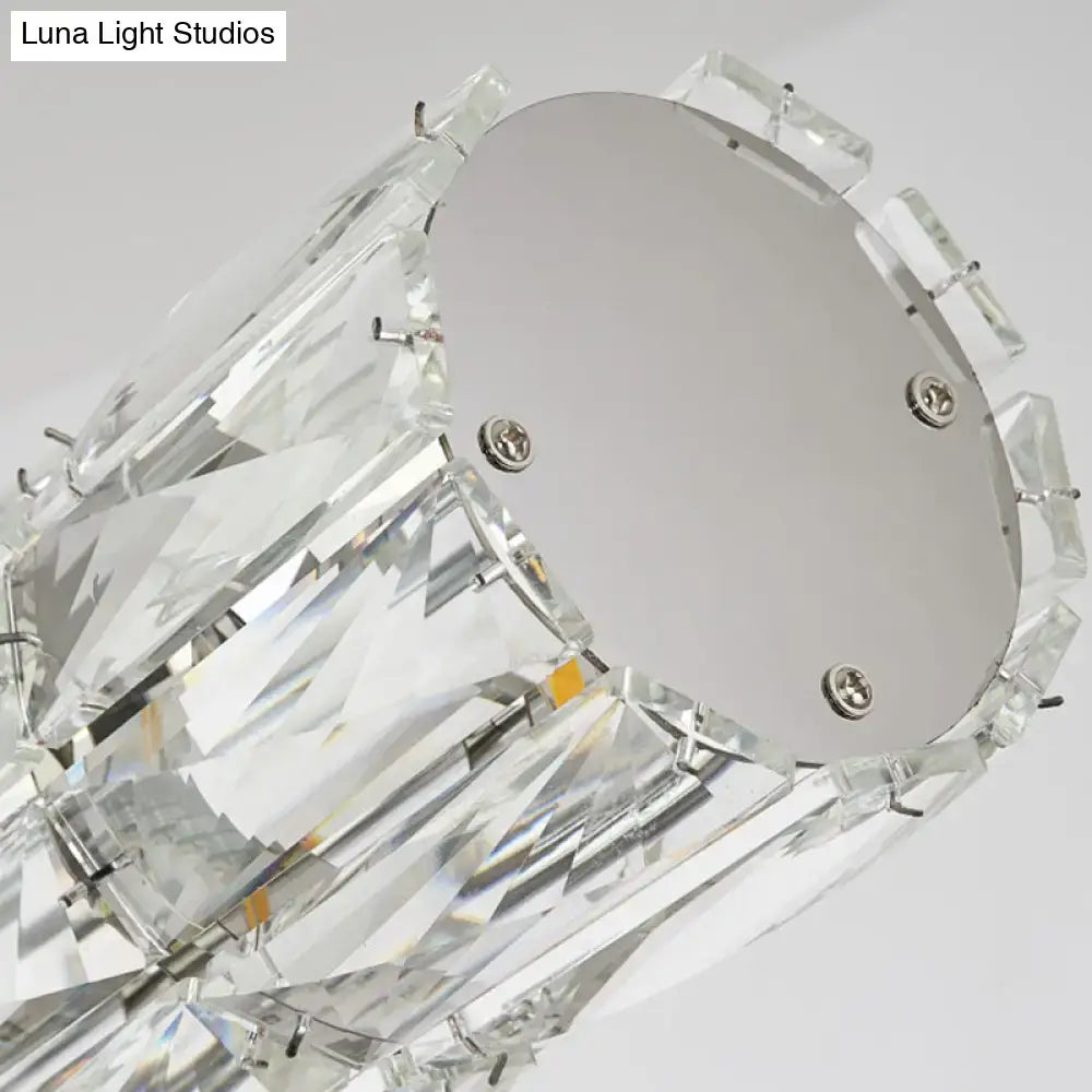 Modern silver crystal tube island light dining room chandelier