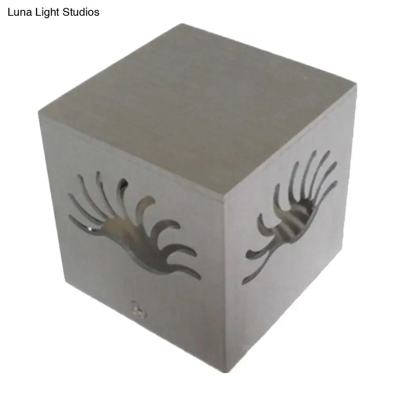 Modern silver cube led wall sconce corridor light bulb included