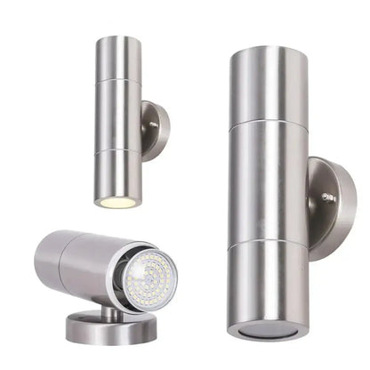 Modern silver cylindrical wall sconces outdoor minimalist light