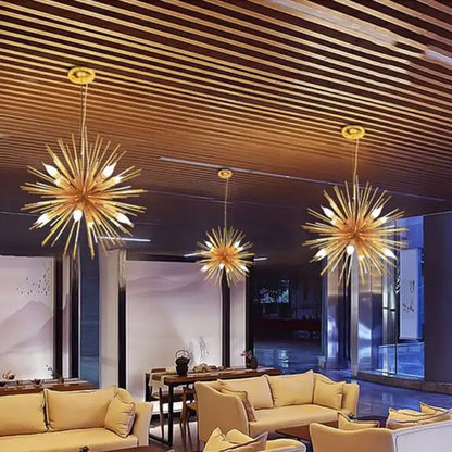 Modern silver dandelion sea urchin chandelier dining room led light