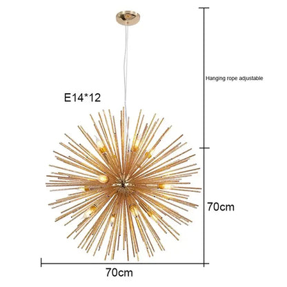 Modern silver dandelion sea urchin chandelier dining room led light