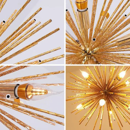 Modern silver dandelion sea urchin chandelier dining room led light