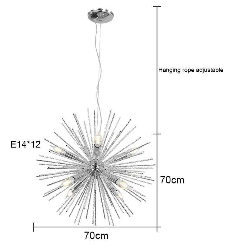 Modern silver dandelion sea urchin chandelier dining room led light