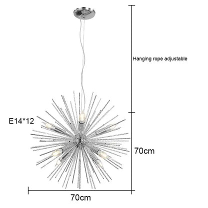 Modern silver dandelion sea urchin chandelier dining room led light