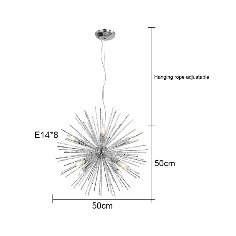 Modern silver dandelion sea urchin chandelier dining room led light