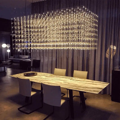 Modern silver cosmos chandelier for dining room