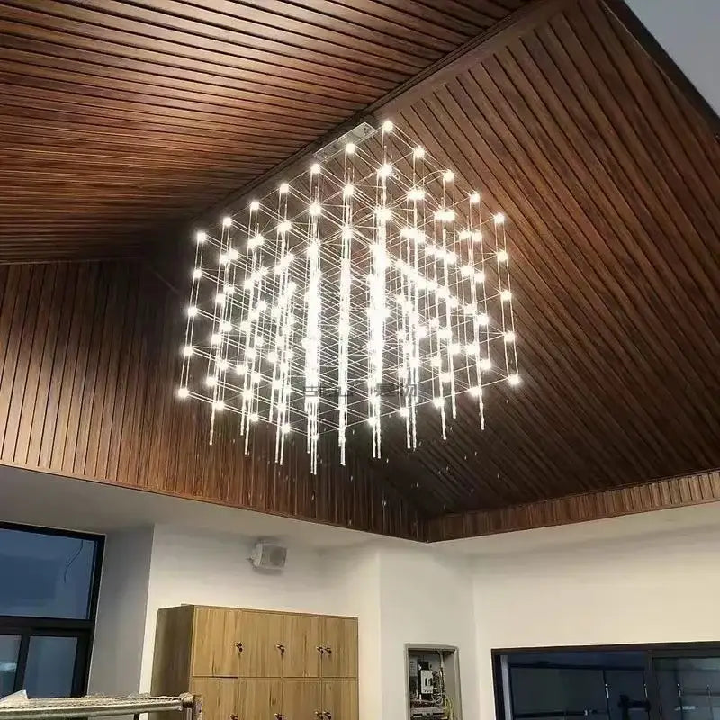 Modern silver cosmos chandelier for dining room