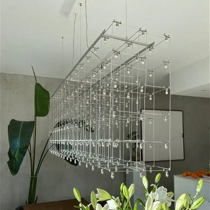 Modern silver cosmos chandelier for dining room