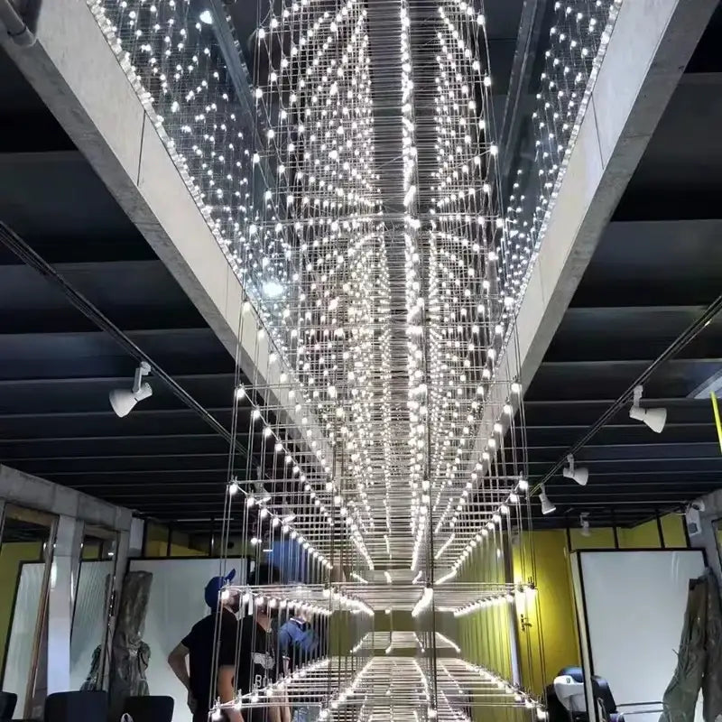 Modern silver cosmos chandelier for dining room