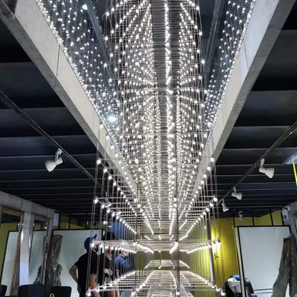 Modern silver cosmos chandelier for dining room