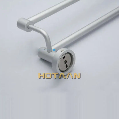 Modern silver double towel bar bathroom rack