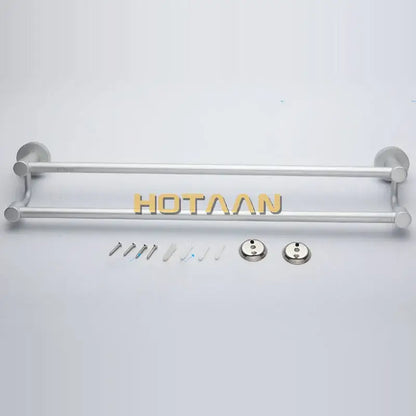 Modern silver double towel bar bathroom rack