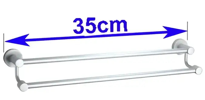 Modern silver double towel bar bathroom rack