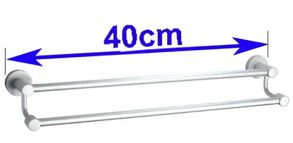 Modern silver double towel bar bathroom rack