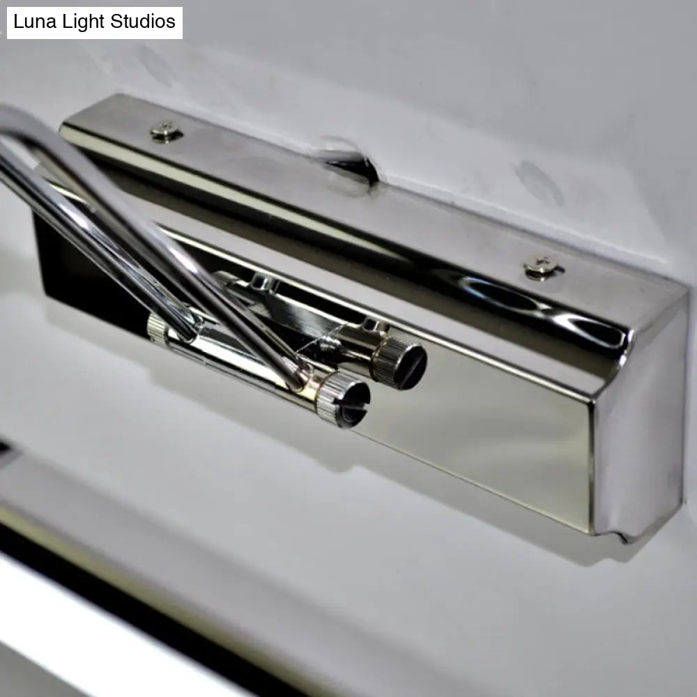 DecorBites™ Modern Silver Finish Linear Wall Mount LED Stainless Steel Vanity Lamp for Bedroom - 16"/23.5" Width