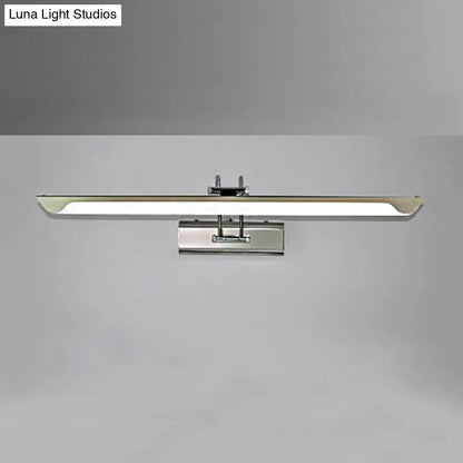 DecorBites™ Modern Silver Finish Linear Wall Mount LED Stainless Steel Vanity Lamp for Bedroom - 16"/23.5" Width