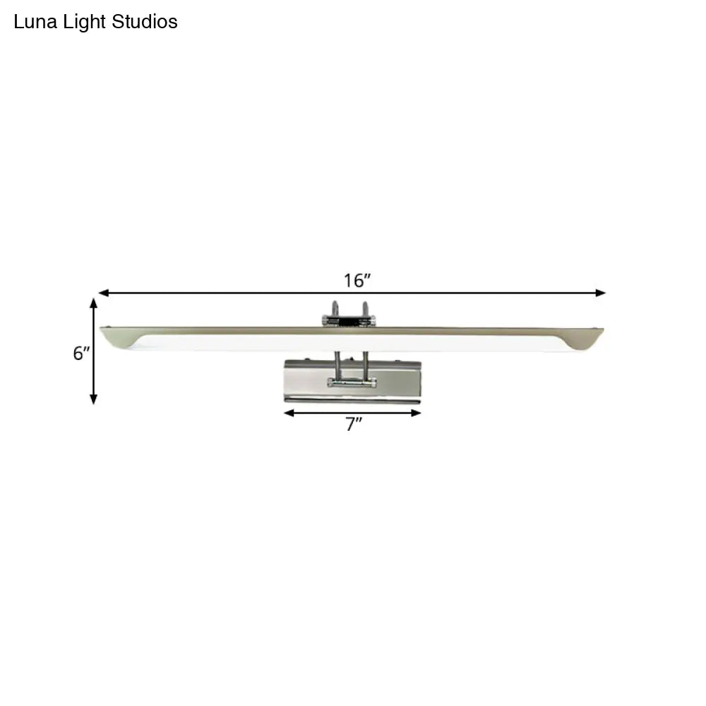 DecorBites™ Modern Silver Finish Linear Wall Mount LED Stainless Steel Vanity Lamp for Bedroom - 16"/23.5" Width