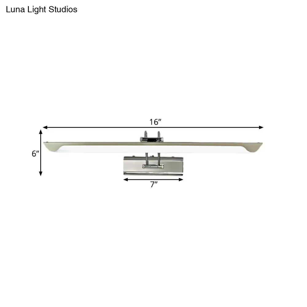 Modern silver finish linear wall mount led vanity lamp bedroom