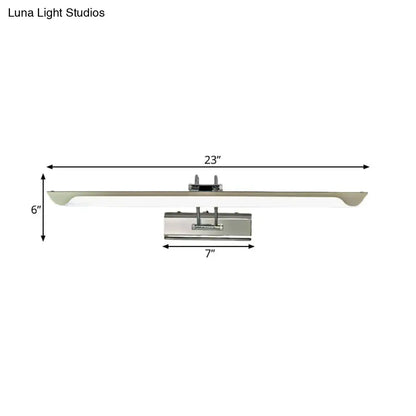 Modern silver finish linear wall mount led vanity lamp bedroom