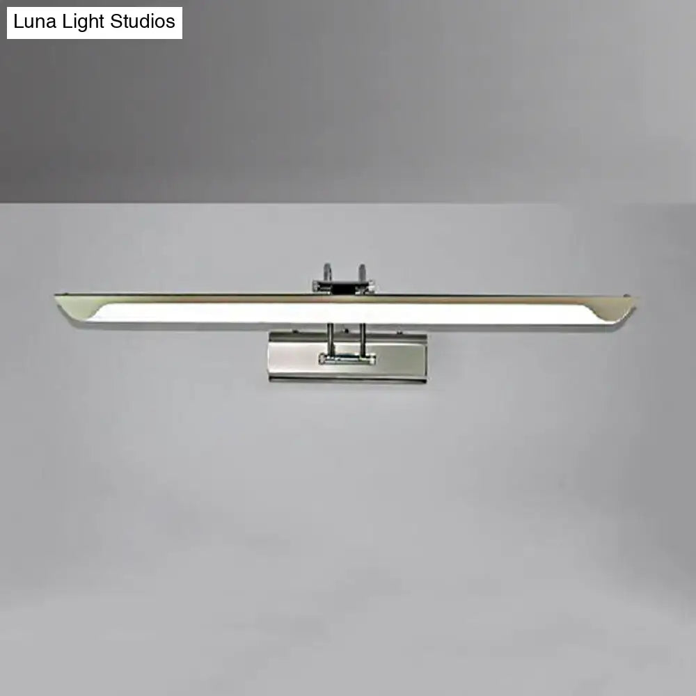 Modern silver finish linear wall mount led vanity lamp bedroom